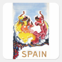 Vintage Spain Flamenco Dancers Travel Poster