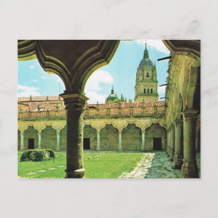 Vintage Spain, Salamanca, Schools Yard, Cathedral Postcard