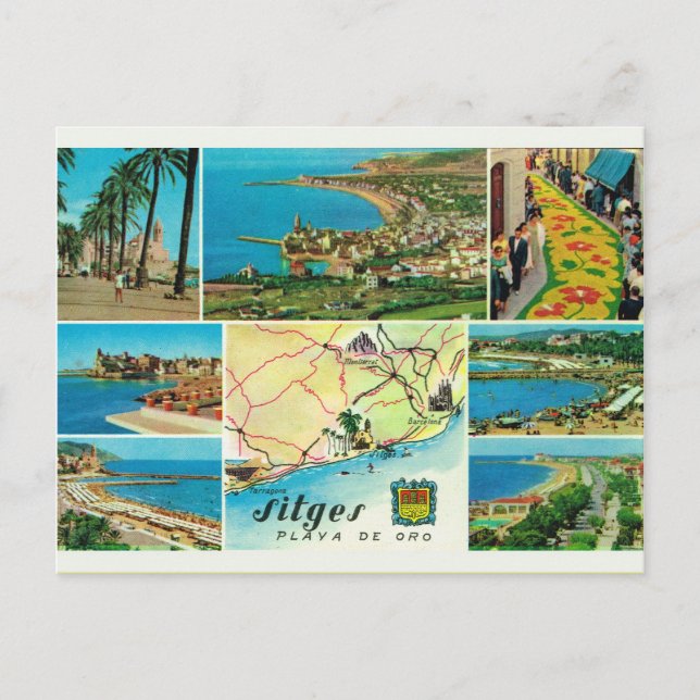 Vintage Spain,   Sitges, Playo de oro Postcard (Front)