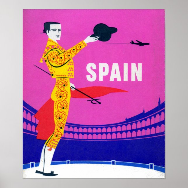 Vintage Spain Torero Bullfighter Poster (Front)