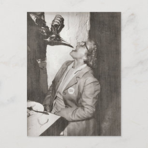 Vintage Spain, Tourist drinking wine Postcard
