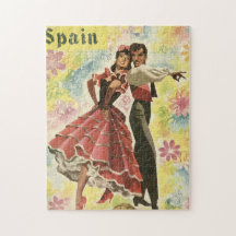 Vintage Spain Travel Poster, Flamenco Dancers