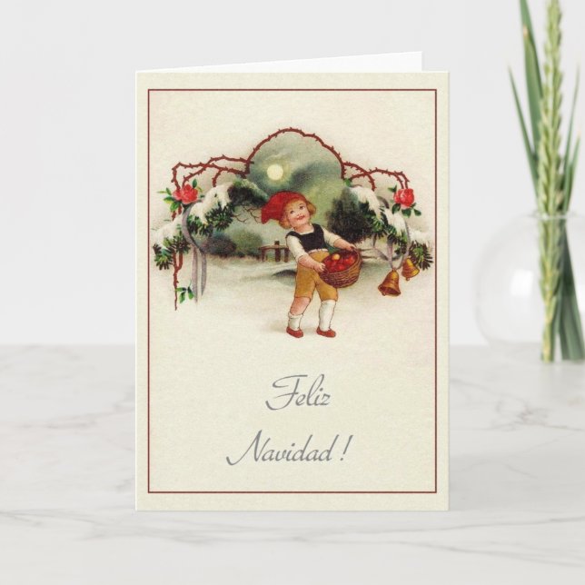 Vintage Spanish / Hispanic Christmas Greeting Card (Front)