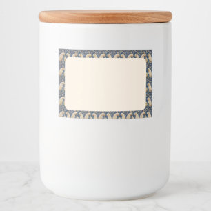 Vintage Spanish Tile Animal Rabbit Tortoise Blue Food Label