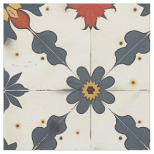 Vintage Spanish Tile Pattern Fabric