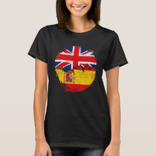 Vintage Spanish with British Flag Roots Spain T-Shirt
