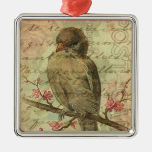 Vintage Sparrow Metal Ornament