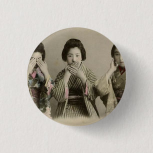 Vintage Speak No Evil 1 Inch Round Button