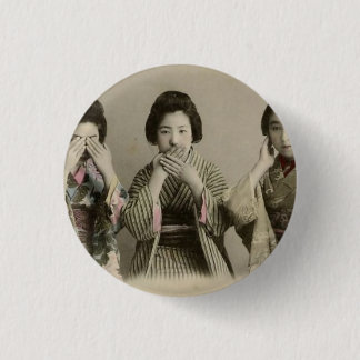 Vintage Speak No Evil 1 Inch Round Button