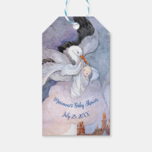 Vintage Special Delivery Stork Baby Shower Gift Tags