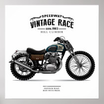 Rebel Riders Vintage Motorcycle Poster