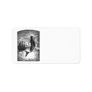 Vintage Sperm Whale Breaching, Marine Life Animals Label