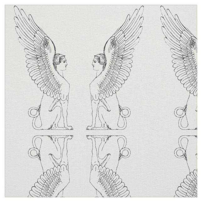 Vintage Sphinx illustration Fabric (Swatch)