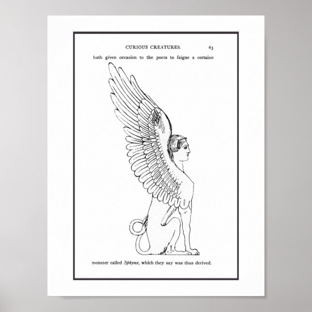 Vintage Sphinx illustration Poster (Front)