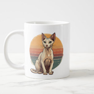 Vintage Sphynx Cat Mom Retro Art Large Coffee Mug
