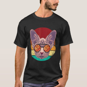 Vintage Sphynx Face Cat Retro Kitten Eighties Styl T-Shirt