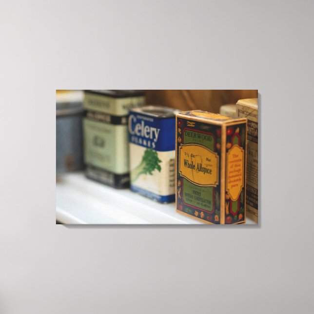 Vintage Spice Rack Collection Canvas Print (Front)