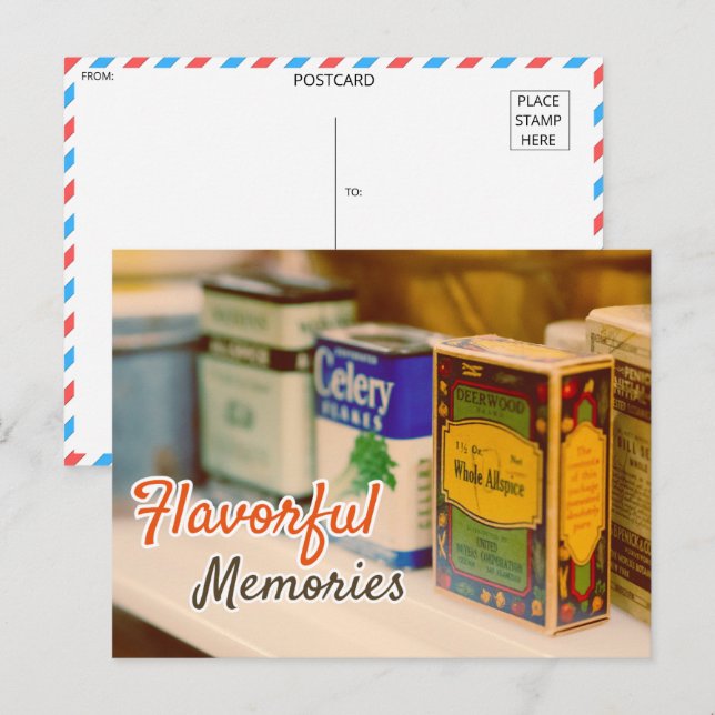 Vintage Spice Tins Postcard (Front/Back)