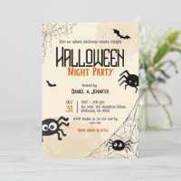 Vintage Spider Web Halloween Night Party Spooky
