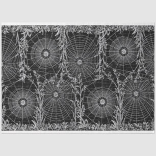 Vintage Spider Webs Halloween B&W Tissue Paper