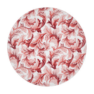 Vintage spiral baroque leaves, decorative. cutting board