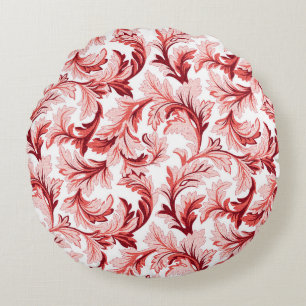 Vintage spiral baroque leaves, decorative. round pillow