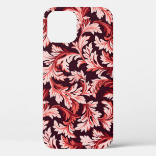 Vintage Spiral Baroque Leaves, Textured. iPhone 12 Case