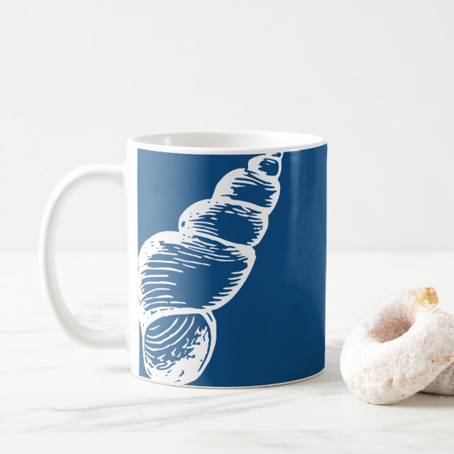 Vintage Spiral Sea Shell Mug (With Donut)