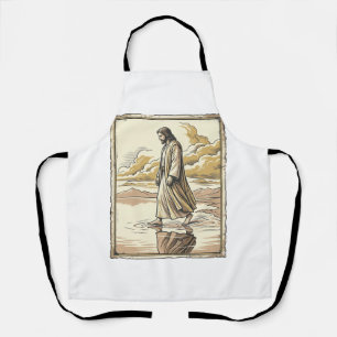 Vintage Spiritual Water Walk Engraving Apron