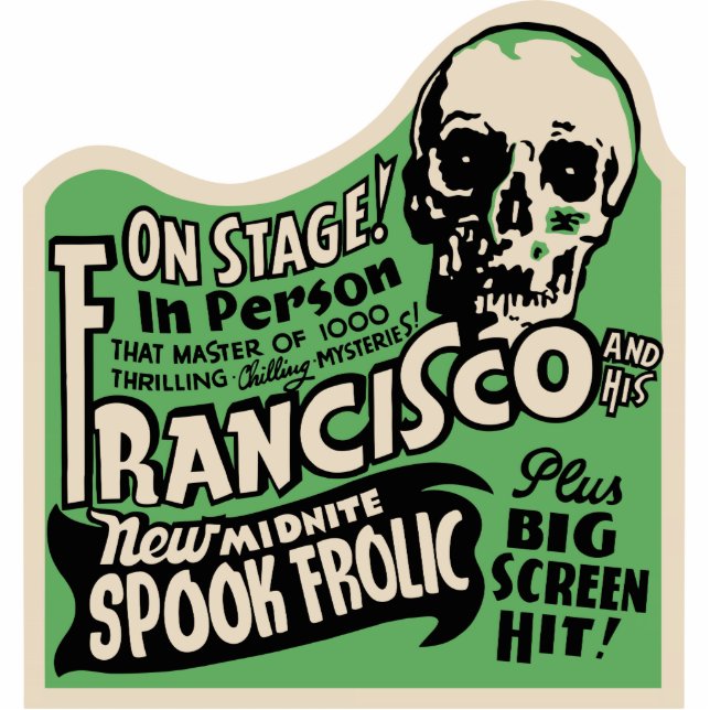 Vintage Spook Show Poster Art Photo Sculpture Magnet (Front)