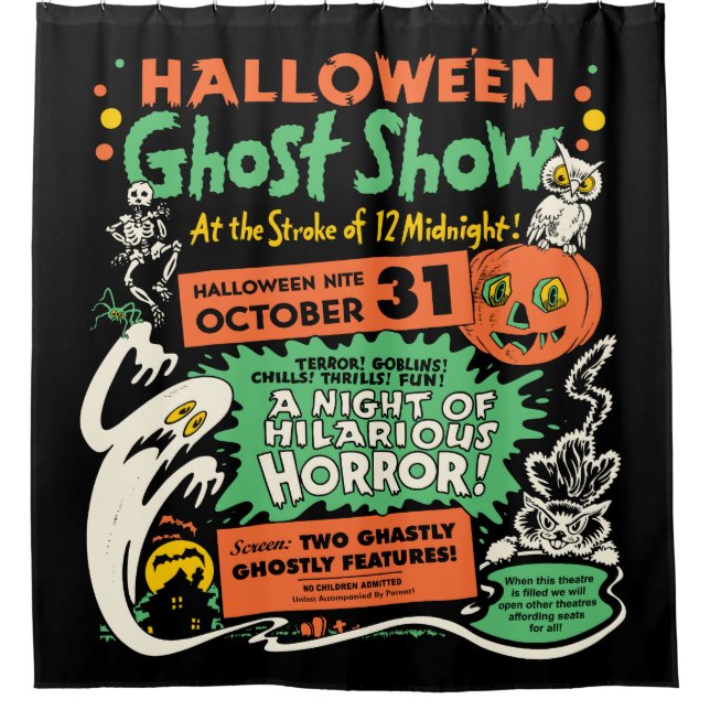 Vintage Spook Show Poster Shower Curtain (Front)