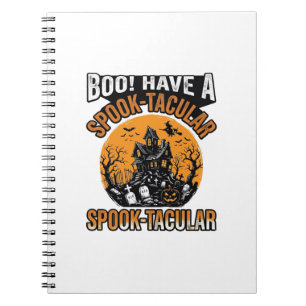 Vintage Spook-Tacular Halloween Haunted House Shir Notebook