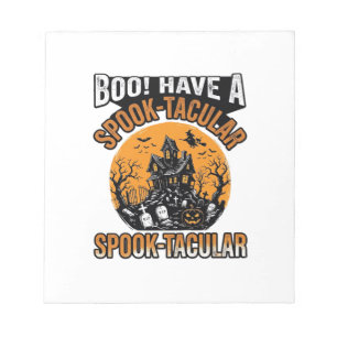 Vintage Spook-Tacular Halloween Haunted House Shir Notepad