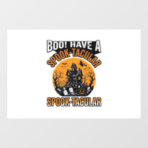 Vintage Spook-Tacular Halloween Haunted House Shir Window Cling