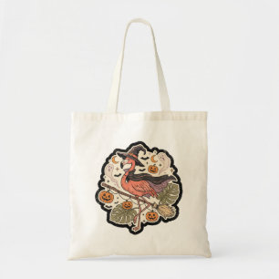 Vintage Spooky Flamingo Halloween Design Tote Bag