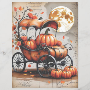 Vintage Spooky Gothic Halloween Scrapbook Paper 