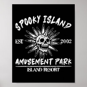 Vintage Spooky Island Est 2002 Amusement Park Isla Poster