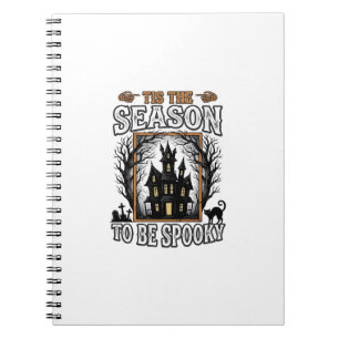 Vintage Spooky Season Haunted House Halloween Desi Notebook