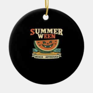 Vintage Spooky Summerween Watermelon - Spooky Summ Ceramic Ornament