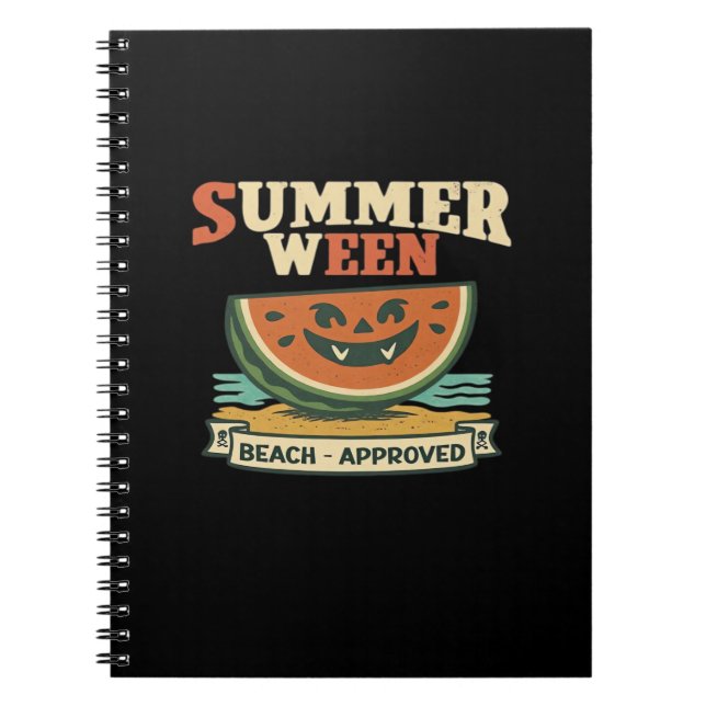Vintage Spooky Summerween Watermelon - Spooky Summ Notebook (Front)