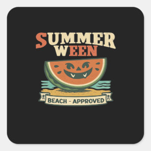 Vintage Spooky Summerween Watermelon - Spooky Summ Square Sticker