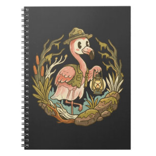 Vintage Spooky Swamp Flamingo Design Notebook