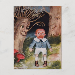 Vintage Spooky Trees Postcard