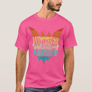 Vintage spooky vampires party all night, creepy ba T-Shirt