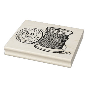 Vintage Spools of Thread Rubber Art Stamp