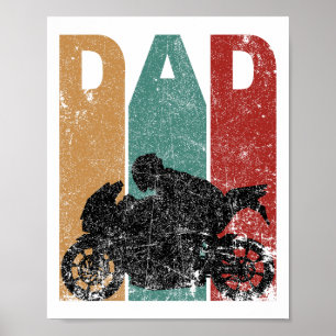 Vintage Sport Bike Dad Fathers Day Gift Biker Moto Poster