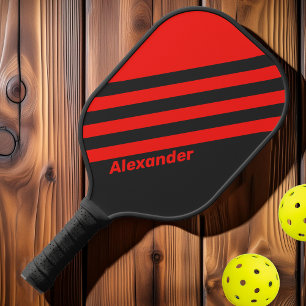 Vintage Sport Dark Stripes with Name Pickleball Paddle