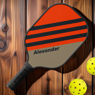 Vintage Sport Desert Meadow Stripes with Name Pickleball Paddle