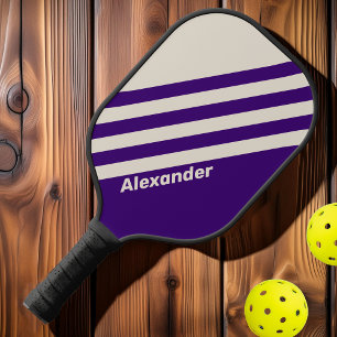Vintage Sport Grapevine Stripes with Name Pickleball Paddle