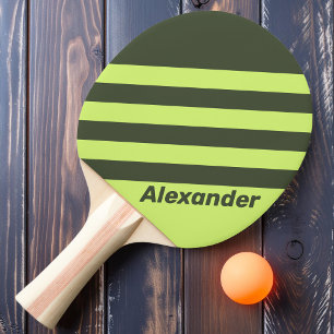 Vintage Sport Moss Fade Dual Stripes with Name Ping Pong Paddle